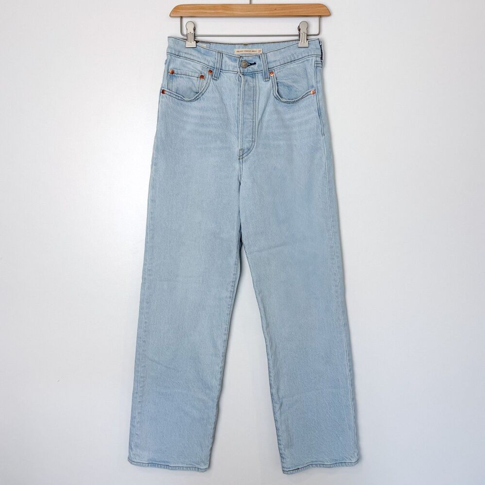 Levi's Ribcage Straight Ankle Jeans Light Wash 27 - Picture 2 of 9